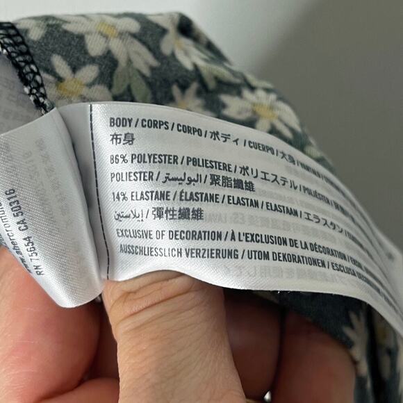 Hollister Women's Mini Wrap Dress XS Floral Print Black & Yellow Long Sleeve - Picture 6 of 6